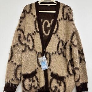 Gucci Tan and Dark Brown Women's Cardigan